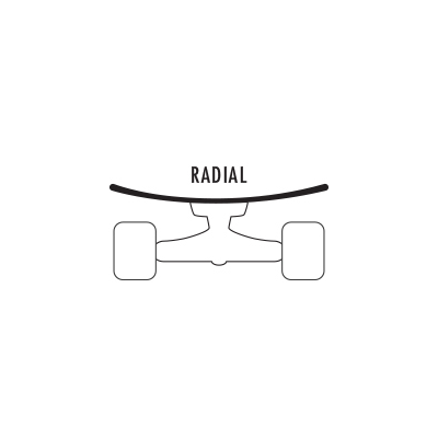 Radial longboard deck